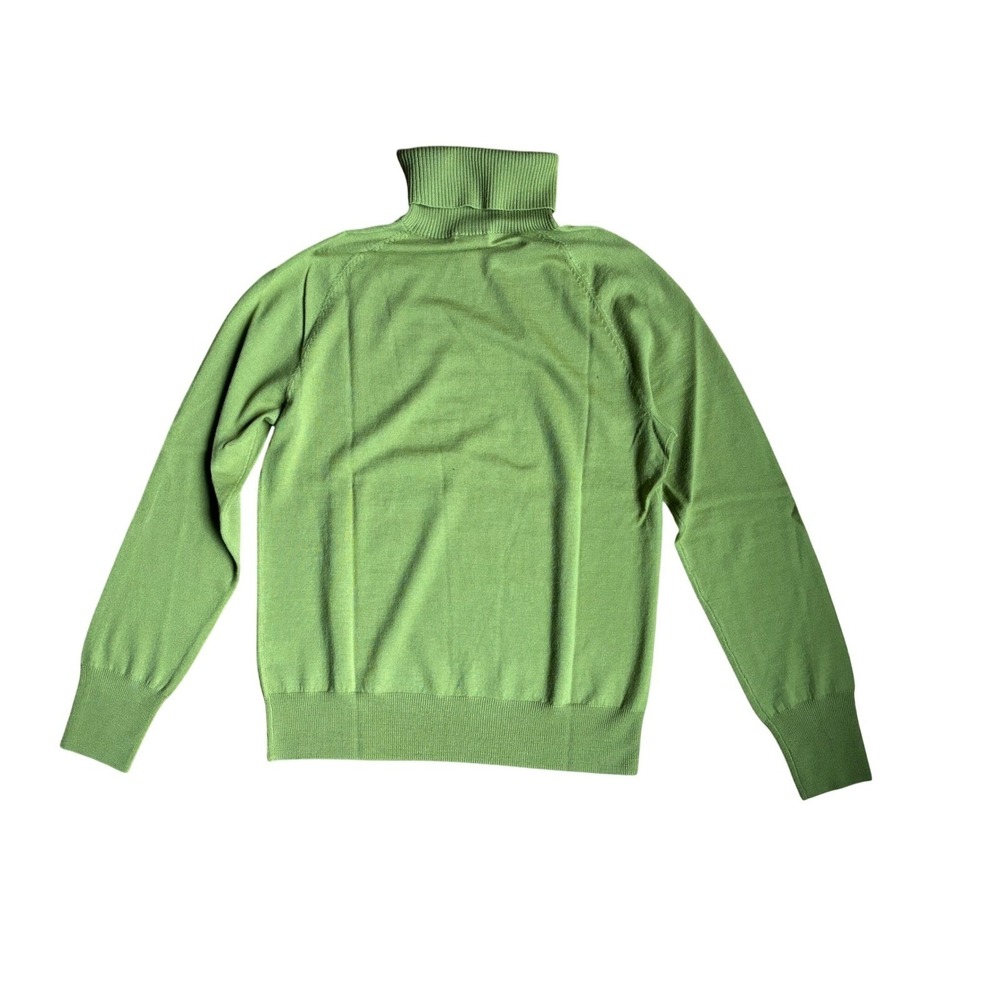 J.Crew Womens Chartreuse Green 100% Merino Wool Turtleneck Sweater L Classic - Picture 5 of 5